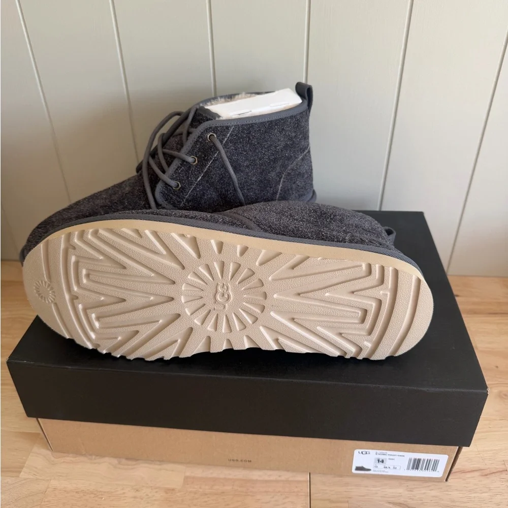 UGG Men's Gray Suede Chukka Boots with Cream Sole NWT